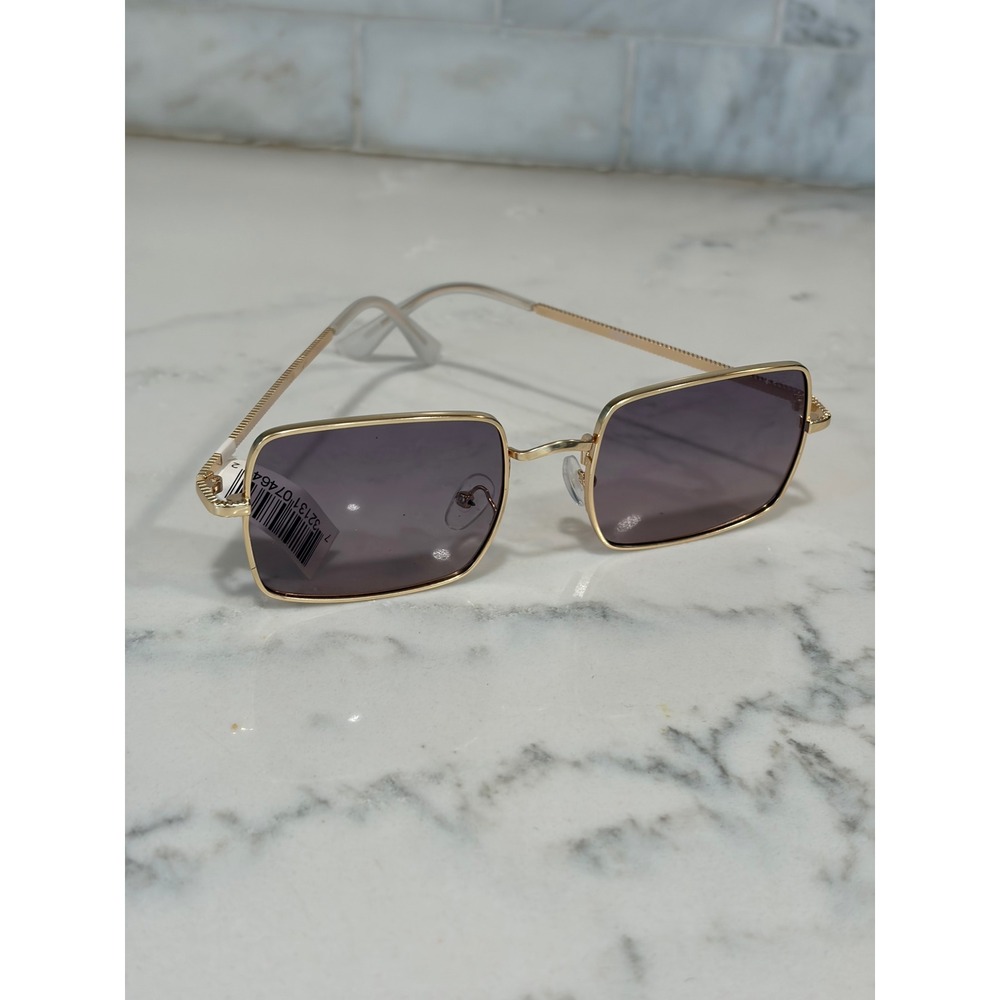 I-SEA Sublime Gold Purple Gradient Rectangular Sunglasses Womens NEW - Picture 4 of 6
